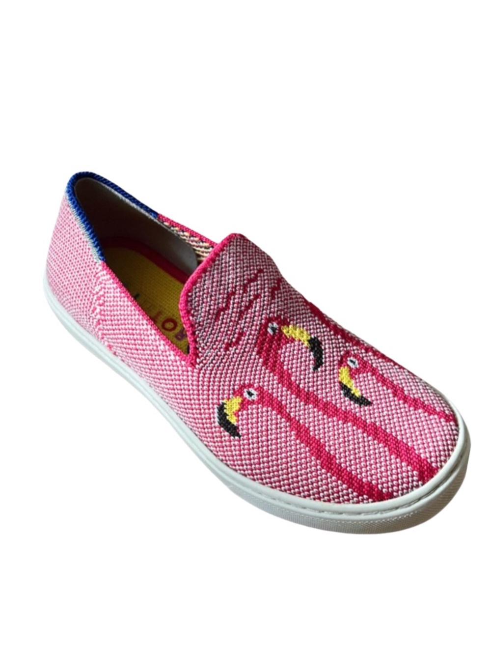 Rothy’s Girls Pink Flamingo Slip-On Shoes Sz 1